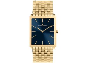 4040662180623 - Quarzuhr JACQUES LEMANS Nizza Armbanduhren goldfarben (goldfarben dunkelblau) Damen Quarzuhren Armbanduhr Damenuhr Mineralglas mit Saphirbeschichtung