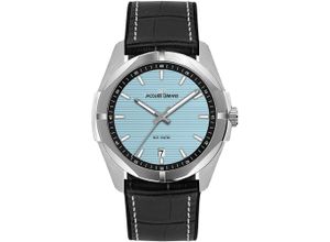 4040662180715 - Quarzuhr JACQUES LEMANS Monte Carlo Armbanduhren schwarz (schwarz hellblau) Herren Quarzuhren Armbanduhr Herrenuhr Datum Leuchtzeigergehärtetes Crystexglas