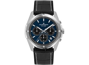 4040662180951 - Chronograph JACQUES LEMANS Monte Carlo Armbanduhren schwarz (schwarz dunkelblau) Herren Quarzuhren Quarzuhr Armbanduhr Herrenuhr Datum Stoppfunktion