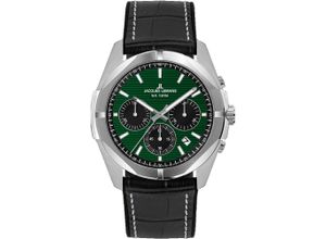 4040662180975 - Chronograph JACQUES LEMANS Monte Carlo Armbanduhren schwarz (schwarz grün) Herren Quarzuhren Quarzuhr Armbanduhr Herrenuhr Datum Stoppfunktion