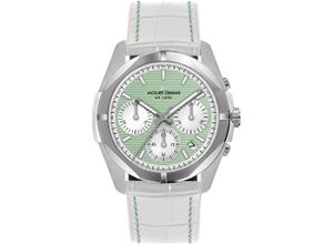 4040662181095 - Chronograph JACQUES LEMANS Monte Carlo Armbanduhren weiß (weiß hellgrün) Damen Quarzuhren Quarzuhr Armbanduhr Damenuhr Datum Stoppfunktion