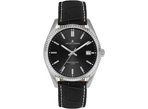 4040662183723 - Quarzuhr JACQUES LEMANS Armbanduhren schwarz schwarz Herren Uhren Armbanduhr Herrenuhr analog Datum Lederarmband