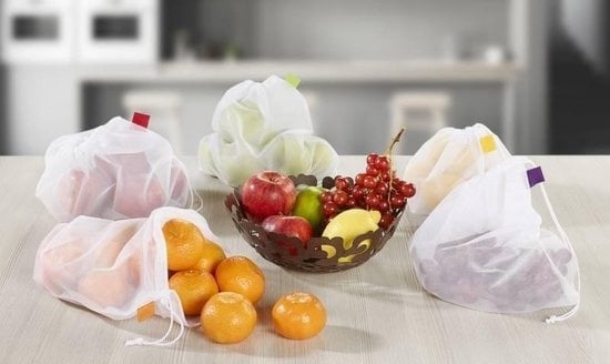 4040746295250 - Obst- und Gemüsenetze mit Aufbewahrungstasche 6 Stück