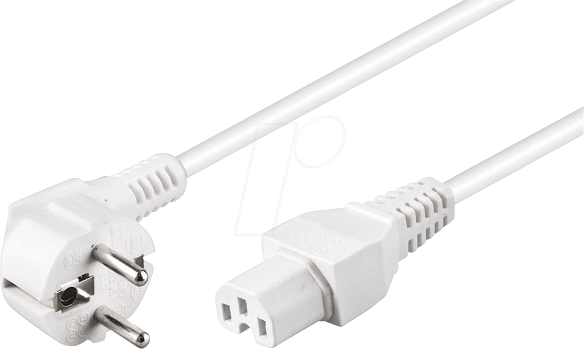 4040849303708 - GOOBAY 30370 - Netzkabel Schutzkontaktstecker gew 2 m ws C15