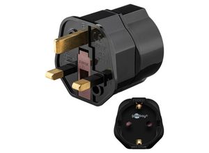 4040849453526 - goobay Adaptateur secteur UK noir Prise de terre (type F CEE 7 3) Prise UK 3 broches (type G BS 1363) (45352)