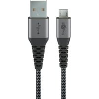 4040849492822 - GOOBAY 49282 - Sync- & Ladekabel USB-A > Micro-B 10 mTextil schwarz