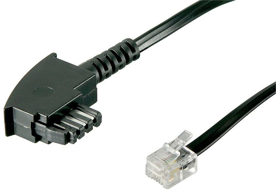 4040849502378 - goobay TAE-F RJ-11RJ-14 Telefonkabel 60 m schwarz 1 St