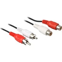 4040849504372 - Audio video cable 100 m 2 x rca plug 2 x rca jack (50437) - Goobay