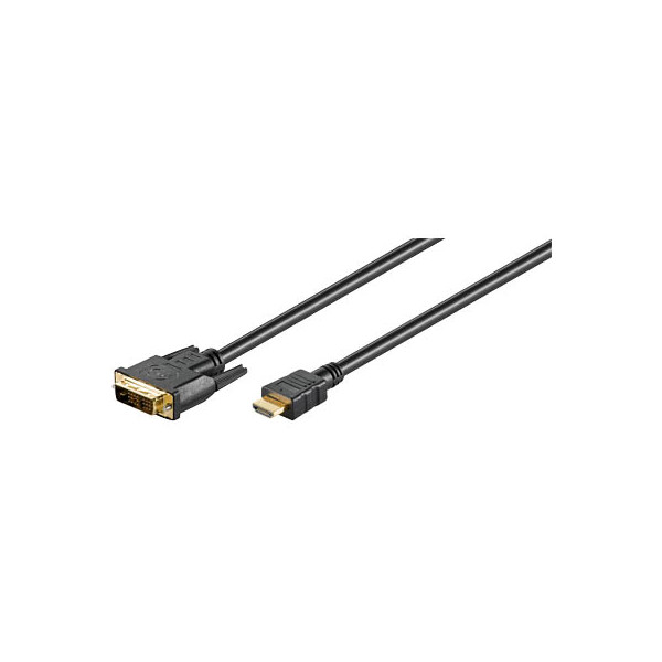 4040849515804 - M-Cab hdmi dvi-d Kabel 2m Schwarz Schwarz - Videokabeladapter (2m hdmi dvi-d Gold Schwarz Stecker Stecker)