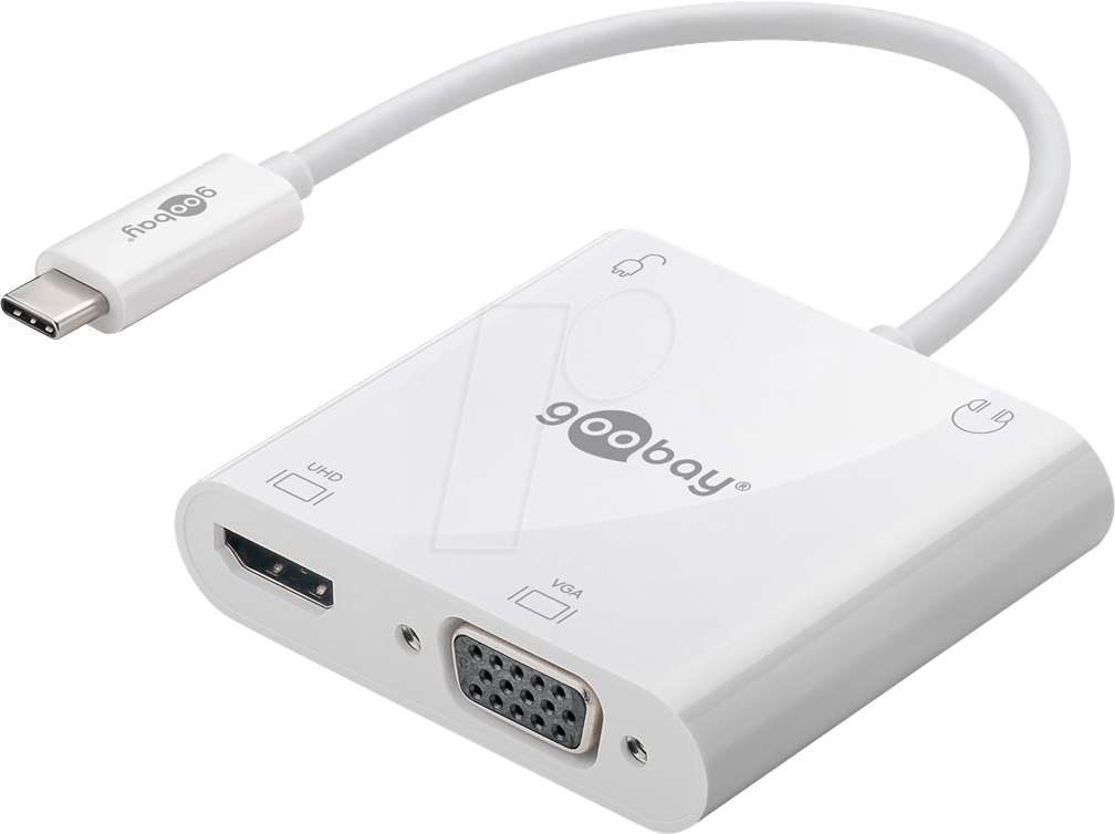 4040849524189 - GOOBAY 52412 - Adapter USB-C > HDMI+DP+VGA  4K 60 Hz