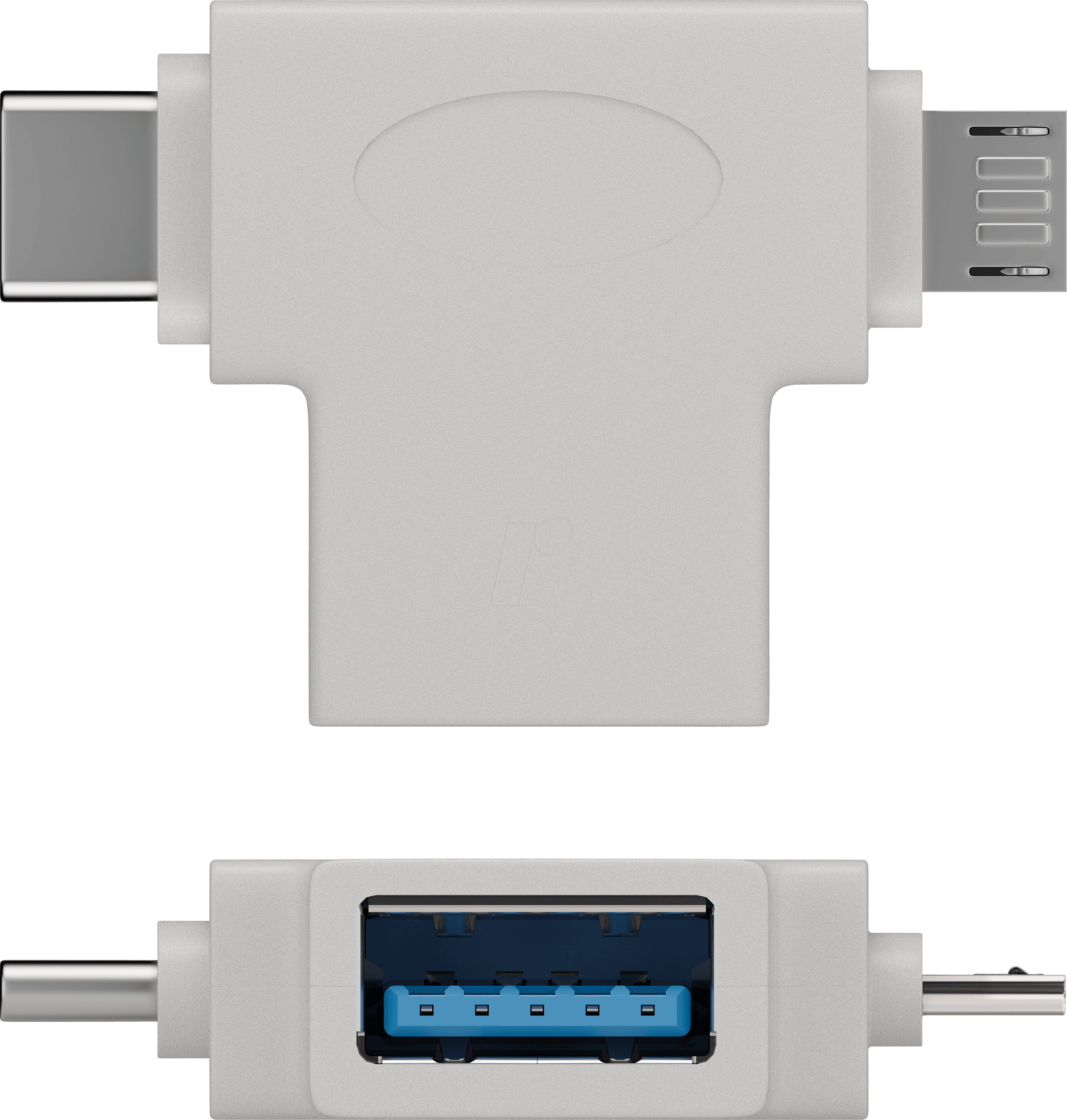 4040849555558 - GOOBAY 55555 - T-Adapter USB-A auf USB 20 Micro-B USB-C weiß