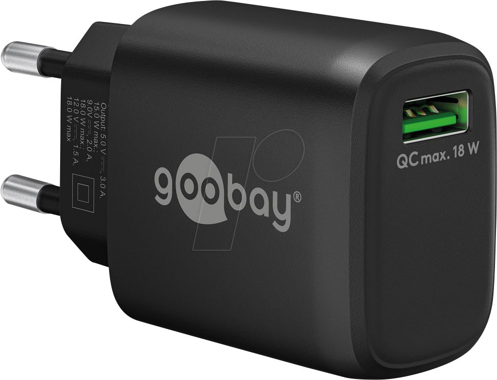 4040849616716 - GOOBAY 61671 - USB-Ladegerät18 W 1x USB-A (QC) schwarz