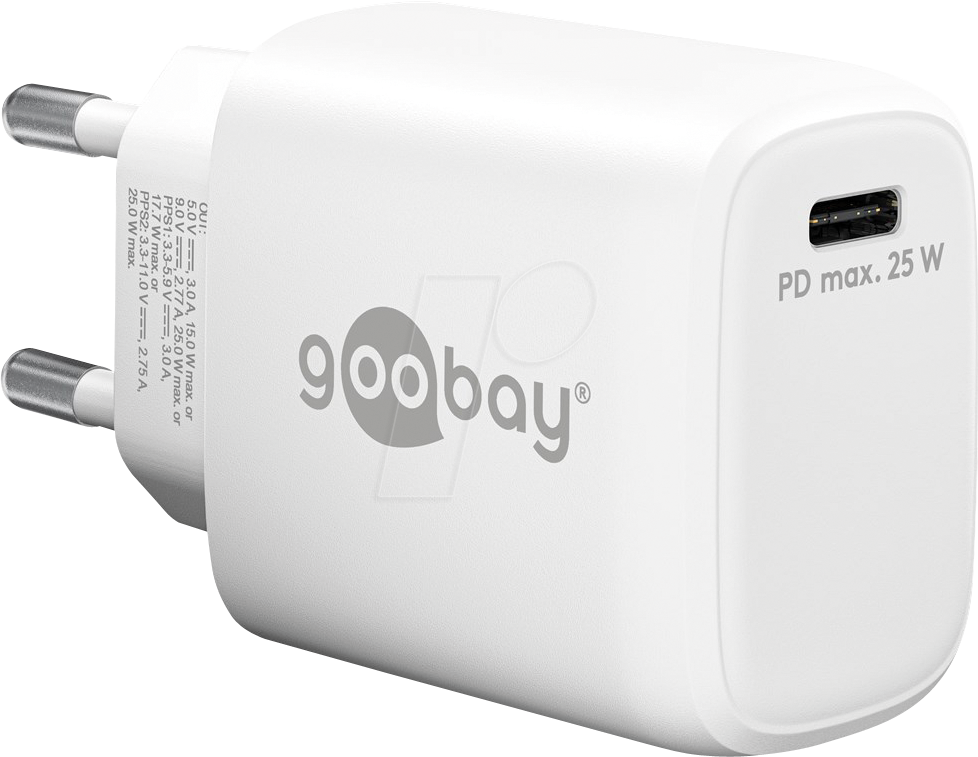 4040849653681 - GOOBAY 65368 - USB-Ladegerät 25 W 1x USB-C (PD) weiß