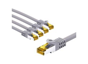 4040849694684 - RJ45 Patchkabel s ftp (PiMF) 500 MHz mit cat 7 Rohkabel 2m grau 5er Pack - Goobay