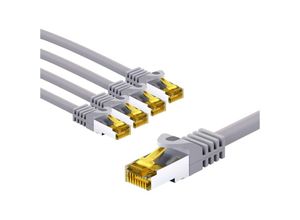 4040849694691 - RJ45 Patchkabel s ftp (PiMF) 500 MHz mit cat 7 Rohkabel 3m grau 5er Pack - Goobay