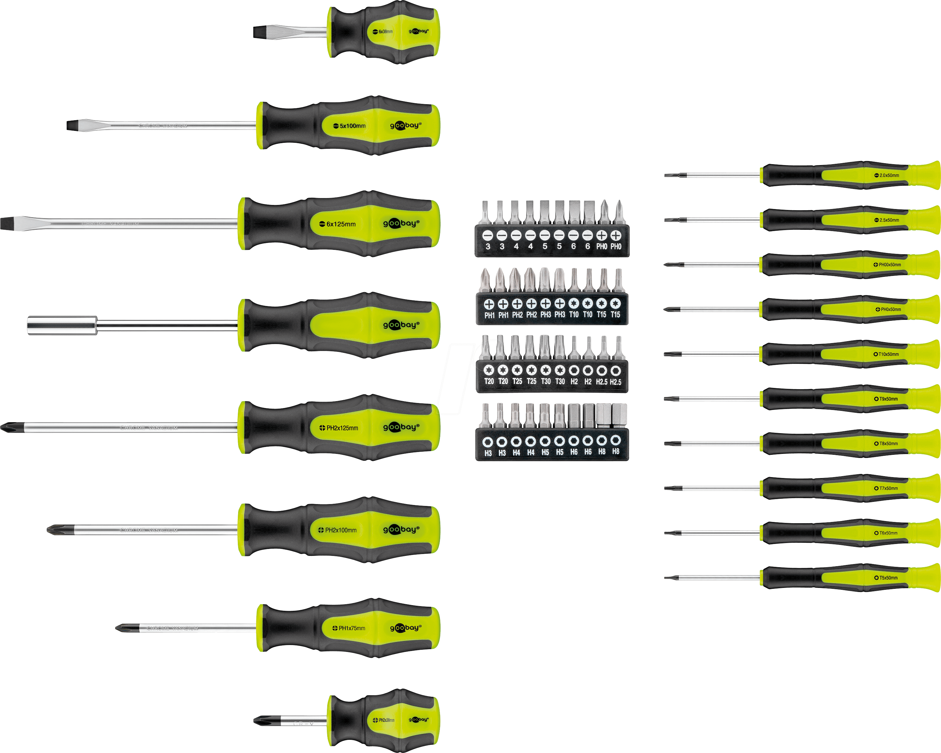 4040849740053 - Schlitz Torx Phillips Hexagon Pozidriv Quadrat Schraubenzieher set