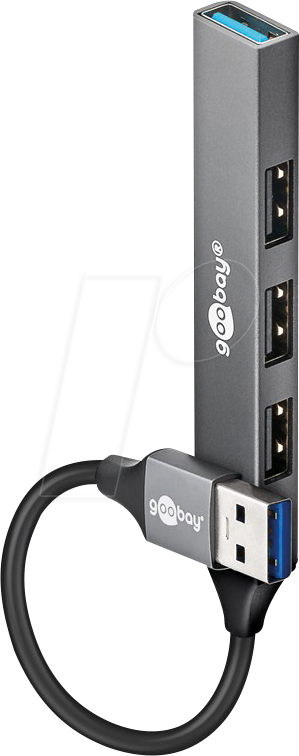 4040849744563 - GOOBAY 74456 - USB 30 4 Port USB-A Hub 4x USB-A