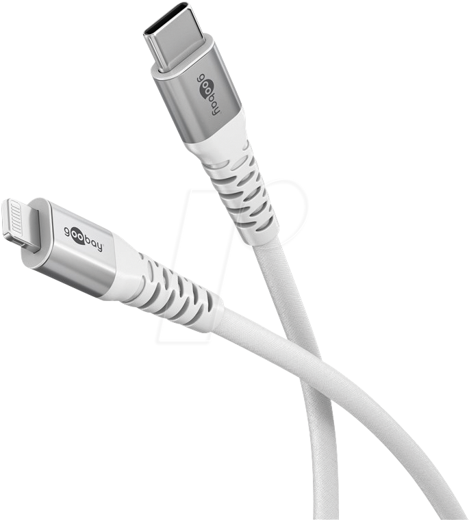 4040849745195 - GOOBAY 74519 - Sync- & Ladekabel USB-C -> Lightning 60 W 10 m Textil weiß