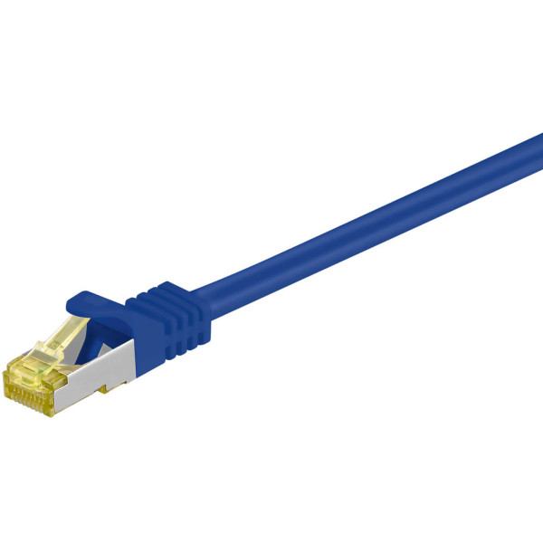 4040849916373 - RJ45 Patchkabel cat 6A s ftp (PiMF) 500 MHz mit cat 7 Rohkabel Blau lszh halogenfreier Kabelmantel Kupfer RJ45 (cat 6A) Stecker (91637) - Goobay