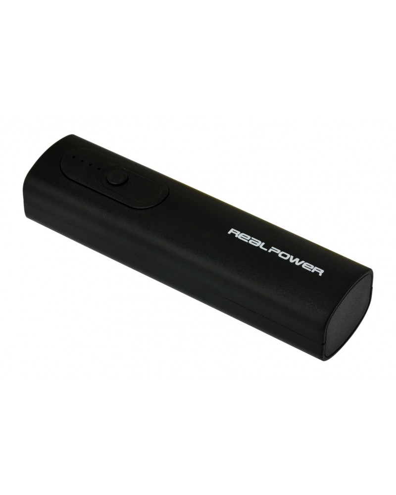 4040895873644 - 187364 PowerBank RealPower PB-T1 260 black 2600 mAh 187364 4040895873644