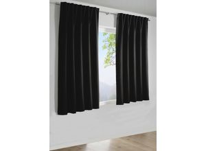 4040976248200 - Gardine SEHLBACH Schal Dimout Uni Gr 2 schwarz B140cm H245cm Polyester Gardinen mit Gardinenband und verdeckten Schlaufen