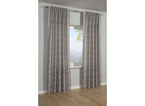 4040976253143 - Gardine SEHLBACH Schal Jacquard Ornamente Gr 1 grau (taupe) B140cm H245cm Polyester Gardinen mit Gardinenband und verdeckten Schlaufen