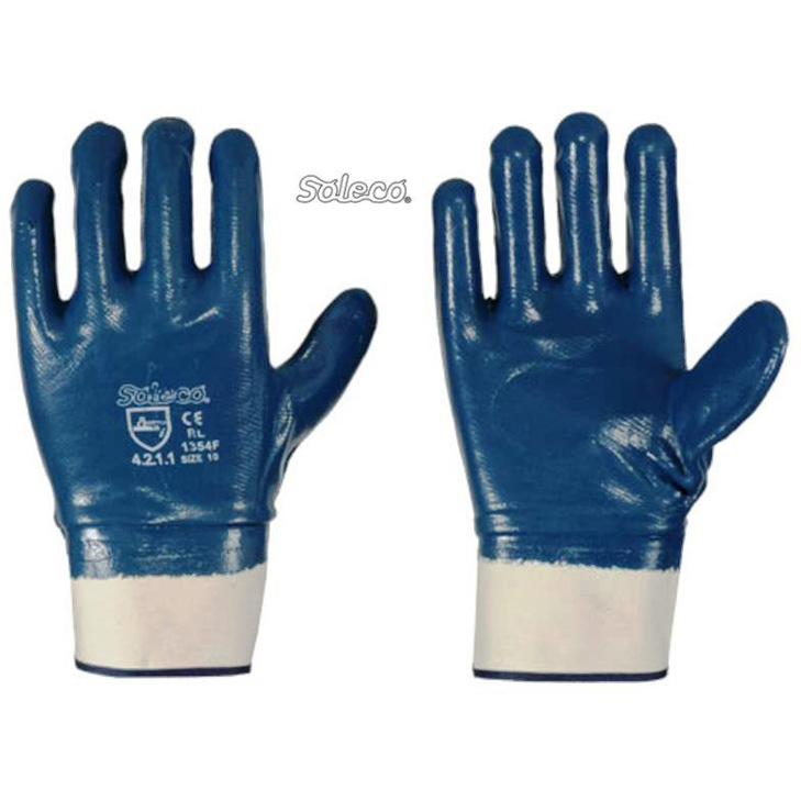 4041095335116 - Nitril-Handschuhe vollbeschichtet mit Stulpe EN 388 Kat II