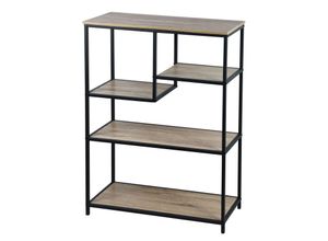 4041104035327 - casa NOVA Standregal (BHT 75x100x33 cm) BHT 75x100x33 cm schwarz Regal Bücherregal Bücherregal Schuhregal