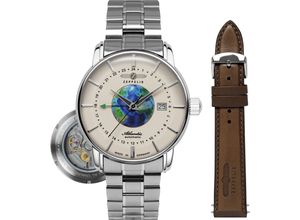 4041338090482 - Automatikuhr ZEPPELIN Atlantic Armbanduhren silberfarben Herren Armbanduhr Herrenuhr Made in Germany Mechanische Uhr Mineralglas