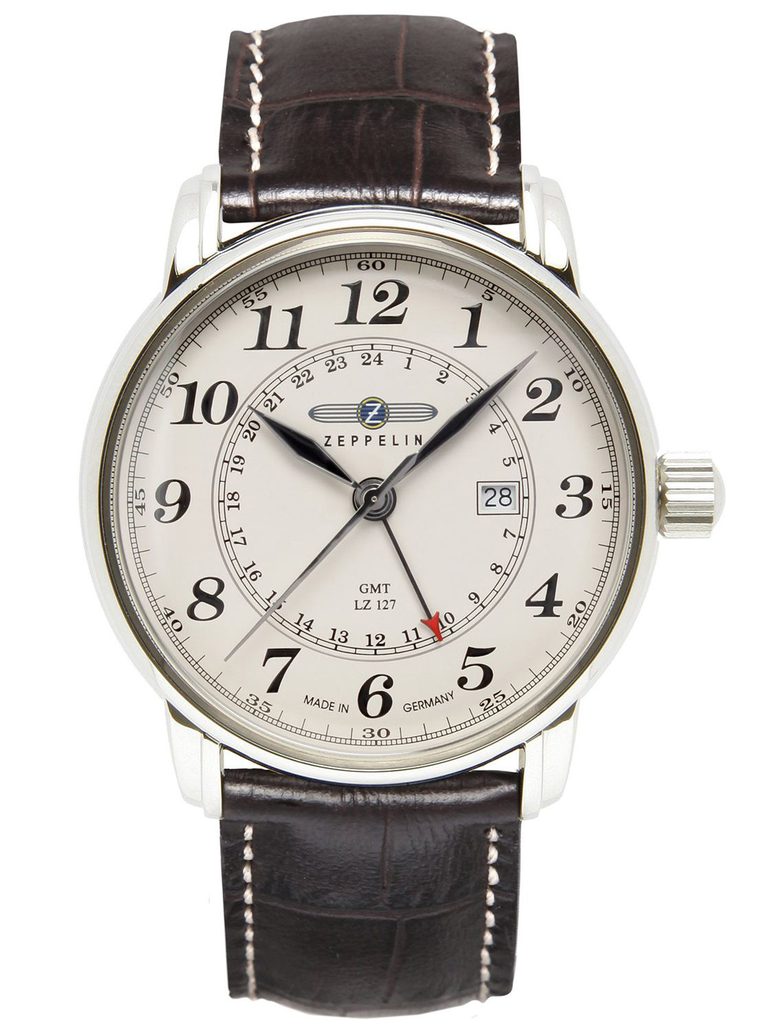 4041338764253 - Quarzuhr ZEPPELIN LZ127 Graf Zeppelin 7642-5 Armbanduhren braun Herren Quarzuhren Armbanduhr Herrenuhr Datum Made in Germany