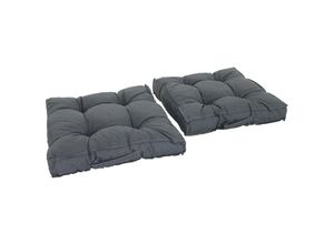 4041466911321 - Home Feeling - Boxkissen Loungekissen 2er-Set 70 x 70 cm Dunkelgrau Auflagen