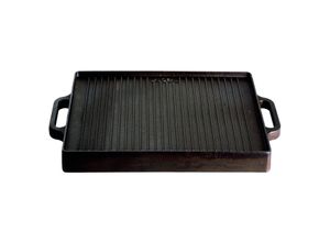 4041571038388 - AllGrill Gusseisen-Grillplatte robust beidseitig verwendbar quadratisch schwarz 38x38cm