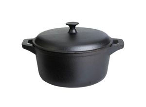 4041571044051 - AllGrill Gusseisen-Topf mit Deckel rund schwarz 20cm 27l für alle Herdarten