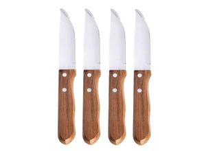 4041571098108 - Hochwertiges 4-teiliges Jumbo Messer-Set (Steakmesser) mit genietetem Holzgriff - Messerlänge 25 cm Klinge 12 cm