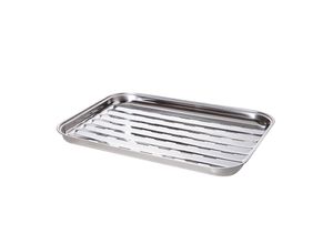 4041571098221 - Universeller Edelstahl-Grillschale 34 x 24 cm für Holzkohle- Gas- und Elektrogrills ALLGRILL