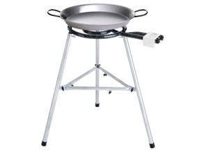 4041571100115 - Hochwertiges Paella Grill-Set für Single-Griller Pfanne Ø 38 cm 2-Ring-Brenner Ø 30 cm 75 kW stabiler Dreibein-Ständer höhenverstellbar