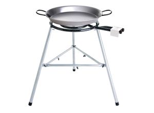 4041571100412 - Große Paella-Pfanne 65 cm mit 2-Ring-Brenner und stabilem Dreibein-Ständer Perfekt für Vereine und Gruppen