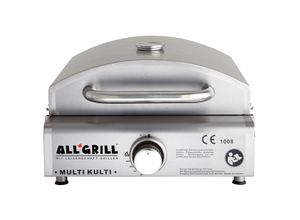 4041571201102 - Leichter und portabler Multi-Kulti® Grill mit Zubehör - 42x51x25 cm 38 kW Edelstahl Backhaube mit Thermometer Gasbetrieb