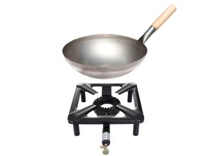 4041571401991 - AllGrill Hockerkocher-Set mit Stahl-Wok Ø 30 cm - ohne Zündsicherung