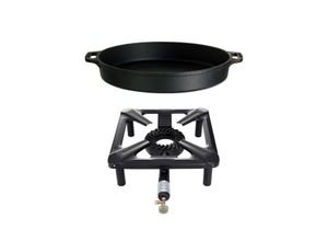 4041571404510 - AllGrill Hockerkocher & Gusspfanne 40cm - Camping & Profiköche - Set Angebot