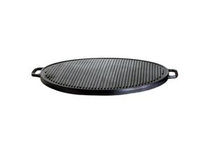 4041571550217 - AllGrill Gusseisen-Grillplatte robust beidseitig verwendbar rund schwarz