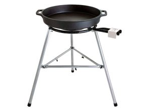 4041571645050 - Großes Grillset Pfanne 80 cm mit 3-Ring-Brenner und Dreibein-Ständer - ideal für Gastro Catering