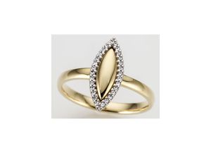 4041633001831 - Goldring FIRETTI Schmuck Geschenk Gold 585 Ovaloptik bicolor massiv Fingerringe Gr 17 01 ct P2 = erkennbare Einschlüsse Gelbgold 585-Weißgold 585-Diamanten 2 mm weiß (gelbgoldfarben weißgoldfarben weiß) Damen Fingerringe mit Brillanten