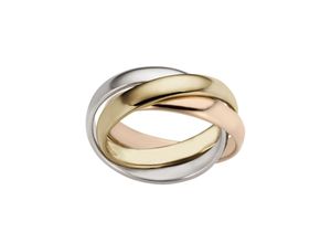 4041633002081 - Goldring FIRETTI Schmuck Geschenk Gold 585 Tricolor-Optik massiv Fingerringe Gr 16 Gelbgold 585-Weißgold 585-Roségold 585 9 mm rosegold (gelbgoldfarben weißgoldfarben roségoldfarben) Damen Fingerringe