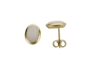 4041633002555 - Paar Ohrstecker FIRETTI Schmuck Geschenk Gold 585 Ohrschmuck Farbstein Edelstein Opal Ohrringe Gr Gelbgold 585 goldfarben (gelbgoldfarben weiß) Damen mit Opal