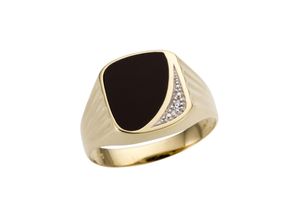 4041633002760 - Siegelring FIRETTI Schmuck Geschenk Gold 333 Herrenring Farbsteinring Onyx Fingerringe Gr 19 001 ct P2 = erkennbare Einschlüsse Gelbgold 333-Diamanten 15 mm goldfarben (gelbgoldfarben silberfarben schwarz weiß schwarz) Herren Goldringe mit Onyx - Brillant