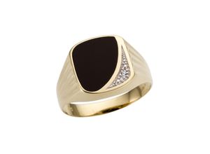 4041633002777 - Siegelring FIRETTI Schmuck Geschenk Gold 333 Herrenring Farbsteinring Onyx Fingerringe Gr 20 001 ct P2 = erkennbare Einschlüsse Gelbgold 333-Diamanten 15 mm goldfarben (gelbgoldfarben silberfarben schwarz weiß schwarz) Herren mit Onyx - Brillant