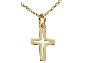 4041633003101 - Kreuz-Anhänger FIRETTI Schmuck Geschenk Gold 333 Halsschmuck Anhänger für Halskette Kreuz Schmuckanhänger Gr Gelbgold 333 025 g gelb (gelbgoldfarben) Damen Anhänger