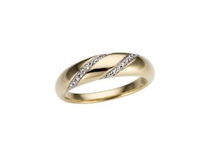 4041633003477 - Goldring FIRETTI Schmuck Geschenk Gold 585 Edel tlw rhodiniert massiv Fingerringe Gr 16 01 ct P2 = erkennbare Einschlüsse Gelbgold 585-Diamanten 5 mm weiß (gelbgoldfarben silberfarben weiß) Damen Fingerringe mit Brillanten