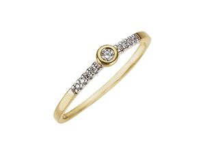 4041633014572 - Diamantring FIRETTI Schmuck Geschenk Gold 333 Damenring Verlobungsring Goldring Memoire Fingerringe Gr 18 006 ct P2 = erkennbare Einschlüsse Gelbgold 333-Diamanten goldfarben (gelbgoldfarben weißgoldfarben) Damen Diamantringe mit Brillanten